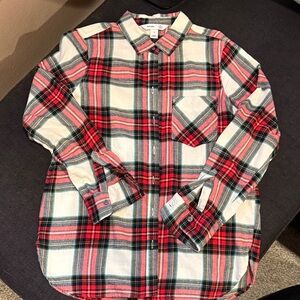 Old Navy Red and White Plaid Blouse